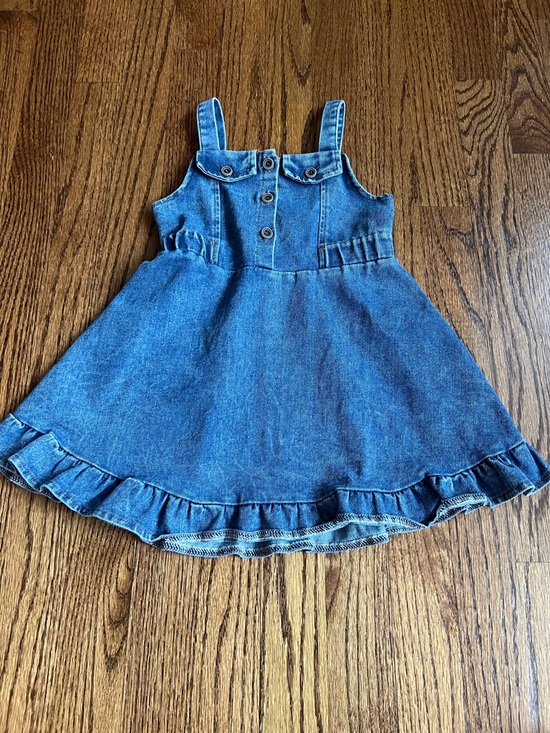 Other - Girls Denim Button-Front Pinafore Dress - Blue